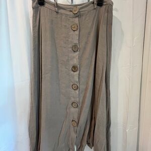 Elena Baldi Linen Front button skirt Sage color